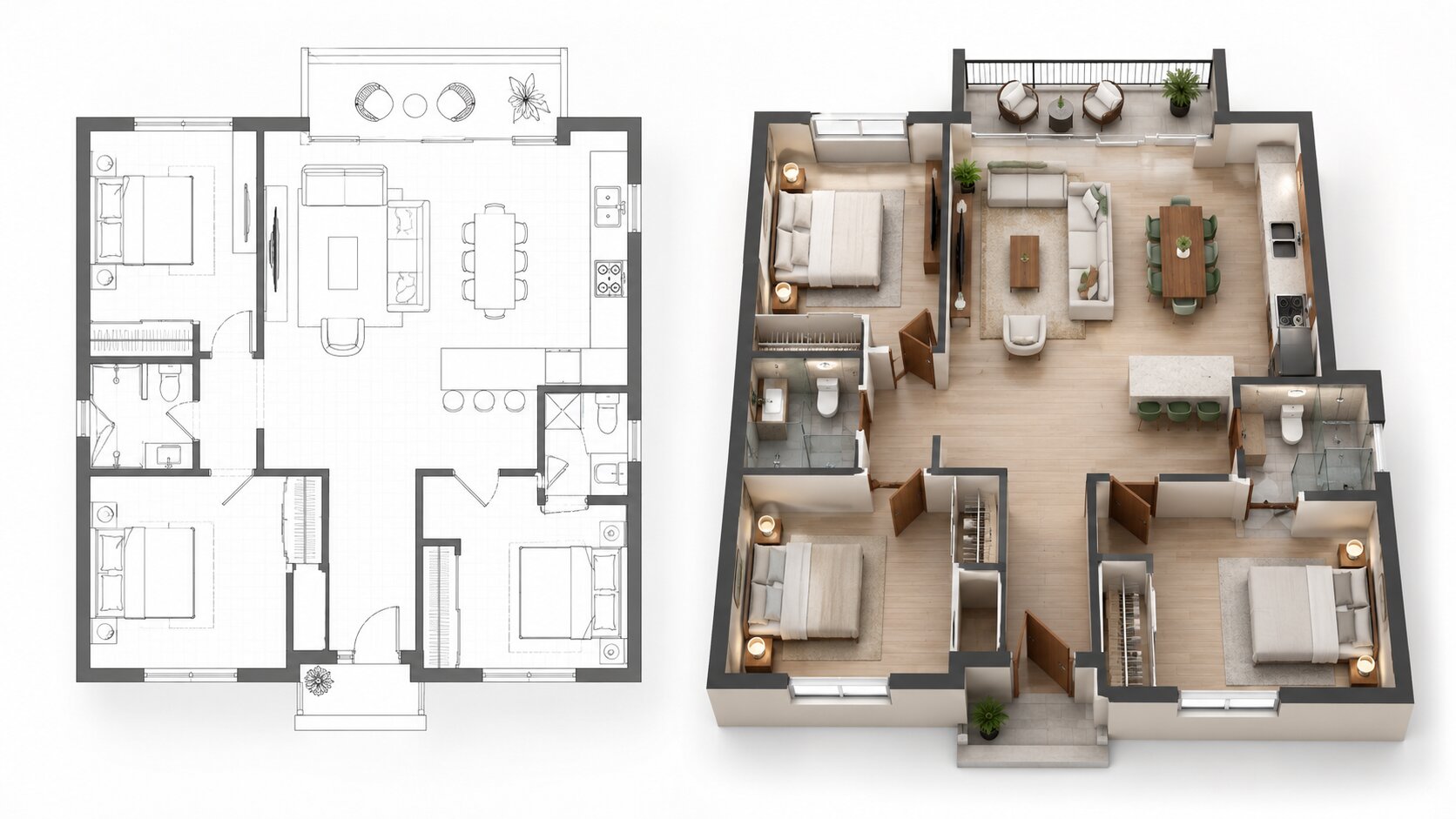 2D and 3D Floor Plans